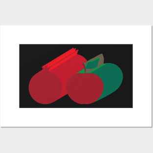 3D apple and pomegranate Posters and Art